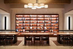 Workspace library with books